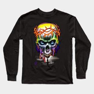 Crown Of Thorns Skull Long Sleeve T-Shirt